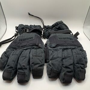 Burton Gore-Tex Gloves Snowboard Ski Gloves Black Insulated Ski Zipper Pockets